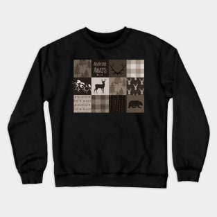 Adventure Patchwork - Brown/Beige Crewneck Sweatshirt